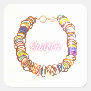 Swiftie Beads – Stadion-Glow-Armband-Konzept Quadratischer Aufkleber