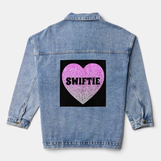 SWIFTIE GLITZER HERZ Denim Jacket Jeansjacke (Rückseite)