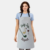 Swig, Sip, Repeat - Pasta & Wine Lover's Fun Desig Schürze (Getragen)