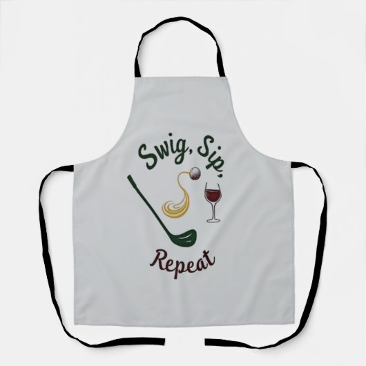 Swig, Sip, Repeat - Pasta & Wine Lover's Fun Desig Schürze (Vorderseite)