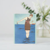 Swim Anzug von George Barbier Postkarte (Stehend Vorderseite)