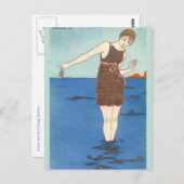 Swim Anzug von George Barbier Postkarte (Vorne/Hinten)