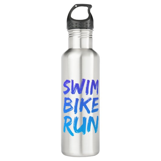 Swim Bike Lauf großartiges Design Edelstahlflasche (Vorderseite)