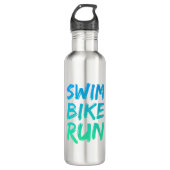 Swim Bike Lauf großartiges Design Edelstahlflasche (Vorderseite)