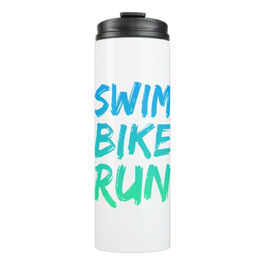 Swim Bike Lauf großartiges Design Thermosbecher (Vorderseite)
