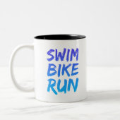 Swim Bike Lauf großartiges Design Zweifarbige Tasse (Links)