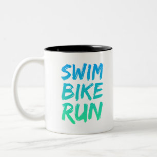 Swim Bike Lauf großartiges Design Zweifarbige Tasse