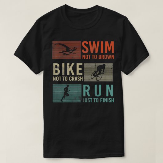 Swim Bike Run Athleten Design für Triathlon T-Shirt (Design vorne)