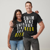 Swim Bike Run Beer Funny Triathlon T-Shirt (Unisex)