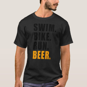 Swim Bike Run Bier Triathlete Triathlon Sport Mens T-Shirt
