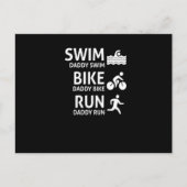 Swim Bike Run Daddy - Funny Triathlon Vater T - Sh Ankündigungspostkarte (Vorderseite)