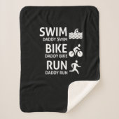Swim Bike Run Daddy - Funny Triathlon Vater T - Sh Sherpadecke (Vorderseite)