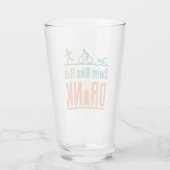 Swim Bike Run Drink Funny Triathlon Drinking Glas (Rückseite)