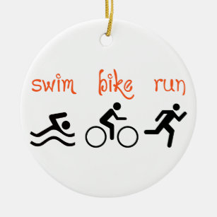 Swim Bike Run Keramik Ornament