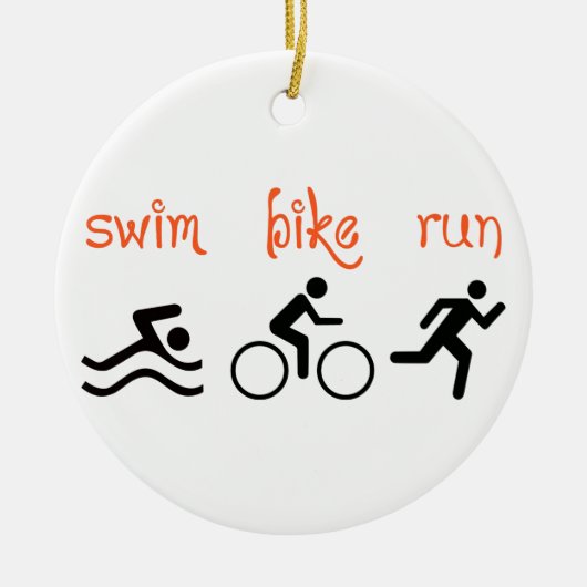 Swim Bike Run Keramik Ornament (Vorne)