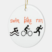 Swim Bike Run Keramik Ornament (Links)