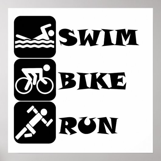 Swim Bike Run Poster (Vorne)