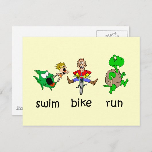 Swim Bike Run Postkarte (Vorne/Hinten)