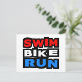 Swim Bike Run Postkarte (Stehend Vorderseite)