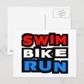 Swim Bike Run Postkarte (Vorne/Hinten)