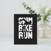 Swim Bike Run Postkarte (Stehend Vorderseite)