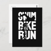 Swim Bike Run Postkarte (Vorne/Hinten)