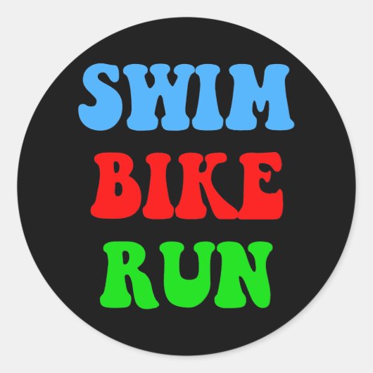 Swim Bike Run Runder Aufkleber (Vorderseite)