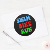 Swim Bike Run Runder Aufkleber (Umschlag)