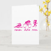 Swim Bike Run Tri Girl Karte (Gelbe Blume)