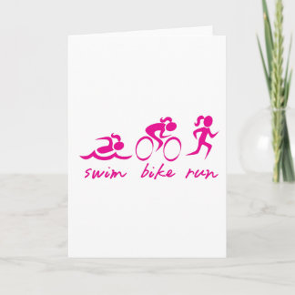 Swim Bike Run Tri Girl Karte