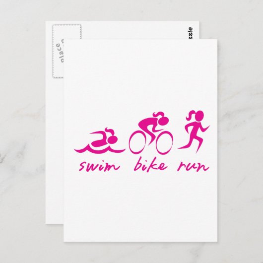 Swim Bike Run Tri Girl Postkarte (Vorne/Hinten)