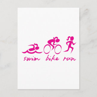 Swim Bike Run Tri Girl Postkarte