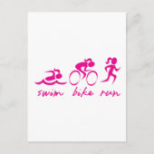 Swim Bike Run Tri Girl Postkarte (Vorderseite)