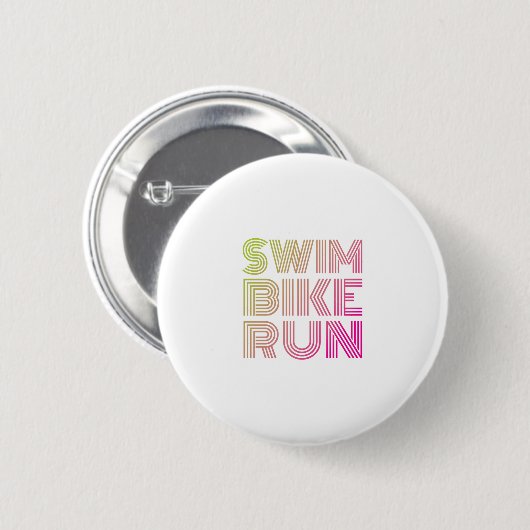 Swim Bike Run, Triathlon Button (Vorne & Hinten)