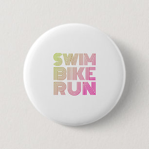 Swim Bike Run, Triathlon Button