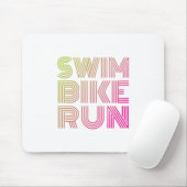 Swim Bike Run, Triathlon Mousepad (Mit Mouse)