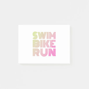 Swim Bike Run, Triathlon Post-it Klebezettel