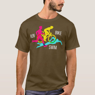Swim Bike Run Triathlon Sportathlete Marathon T-Shirt