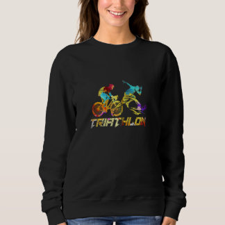 Swim Bike Run Triathlon Zip Sweatshirt