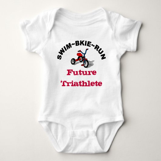 Swim~Bike~Run zukünftiger Triathlete Baby-T - Baby Strampler (Vorderseite)