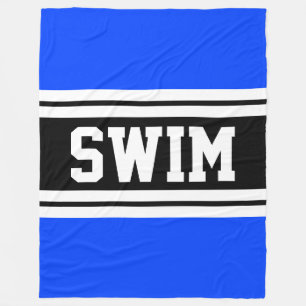 SWIM Bold Blue Schwarz-weiß Athletic Racing Stripe Fleecedecke