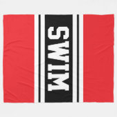 SWIM Bold grell Red Schwarz-weiß Racing Stripes Fleecedecke (Vorderseite (Horizontal))