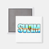 Swim Butterfly Magnet (Vorderseite/Rückseite)