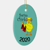 Swim Chick Text Keramik Ornament (Rechts)