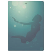 Swim Coach Aquamarin Modern Mermaid Clipboard Klemmbrett (Rückseite)