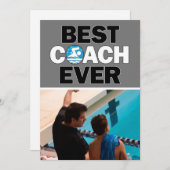 Swim Coach Best je Custom Foto Dankeskarte (Vorne/Hinten)