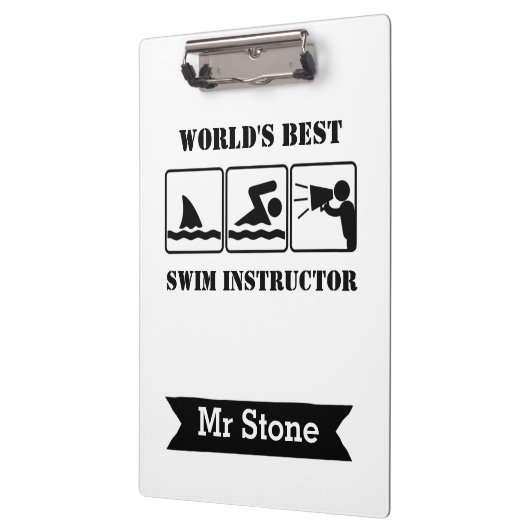 Swim Coach Personalisiert Teacher Kletterbretter F Klemmbrett (Links)