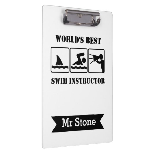 Swim Coach Personalisiert Teacher Kletterbretter F Klemmbrett (Rechts)