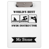 Swim Coach Personalisiert Teacher Kletterbretter F Klemmbrett (Vorderseite)