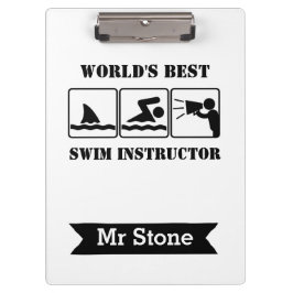 Swim Coach Personalisiert Teacher Kletterbretter F Klemmbrett